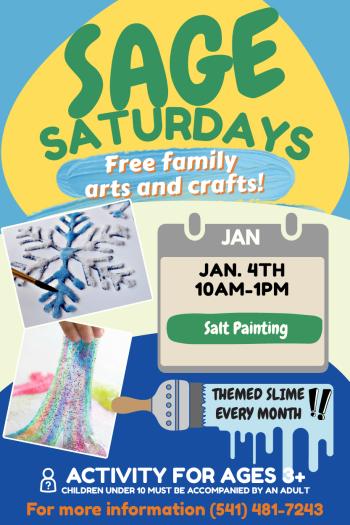 SAGE Saturday, January 4, 2025 from 10-1PM